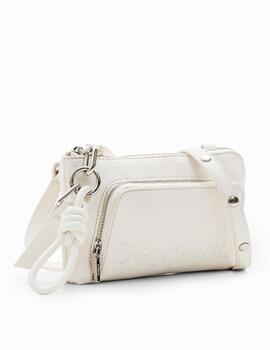 Bolso pequeño Desigual logo blanco