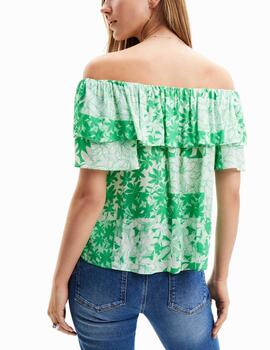 Blusa Desigual estampada verde