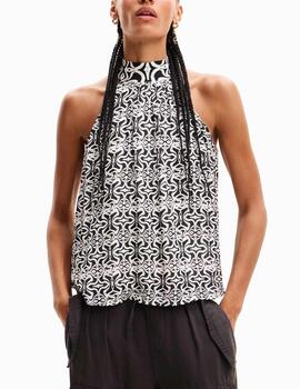 Blusa Desigual halter negro