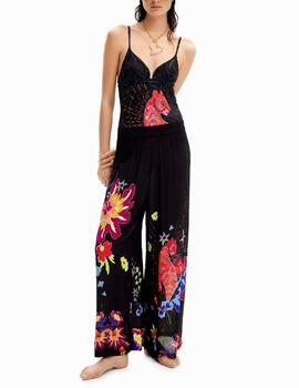 Pantalón Desigual palazzo estampado negro