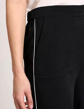 Pantalón Naf Naf raya blanca negro