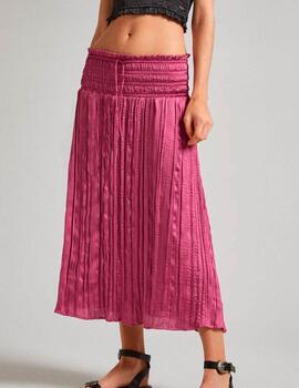 Falda Pepe Jeans midi rosa