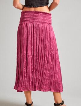 Falda Pepe Jeans midi rosa