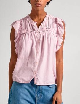 Blusa Pepe Jeans volantes rosa