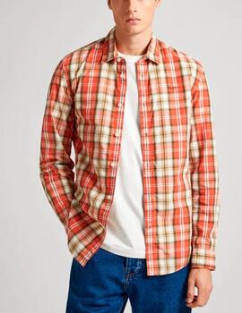 Camisa Pepe Jeans cuadros naranja