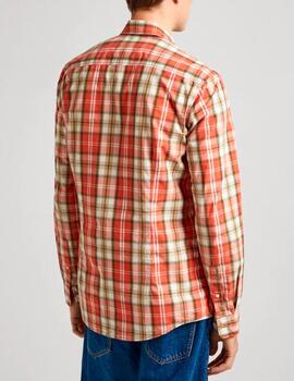 Camisa Pepe Jeans cuadros naranja