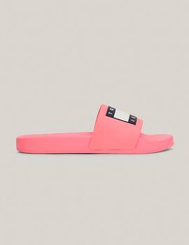 Chanclas Tommy Jeans logo rosa