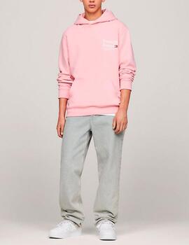 Sudadera Tommy Jeans logo rosa