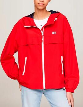 Cortavientos Tommy Jeans rojo