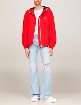 Cortavientos Tommy Jeans rojo