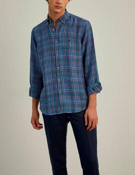 Camisa Lion of Porches lino azul