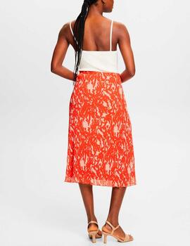 Falda Esprit estampada naranja