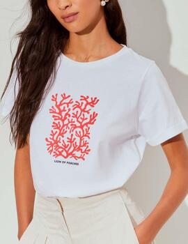 Camiseta Lion of Porches corales blanco
