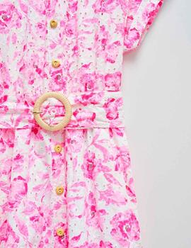 Vestido Salsa estampado rosa