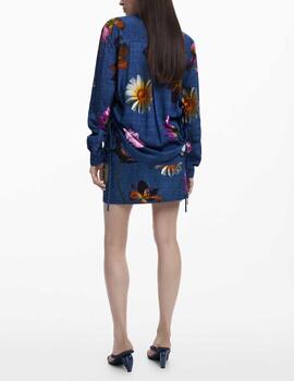 Camisa Desigual flores azul