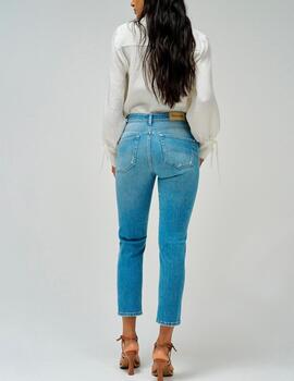 Pantalón vaquero Salsa Faith cropped azul