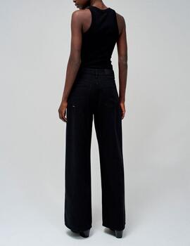Pantalón vaquero Salsa wide leg negro
