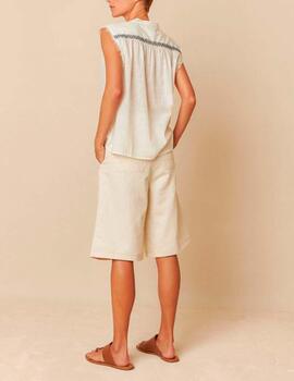 Blusa Indi&Cold bordados crudo