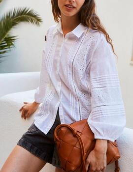 Camisa Indi&Cold bordada blanco