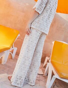 Chaqueta Indi&Cold crochet crudo