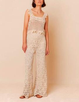 Pantalón Indi&Cold crochet crudo