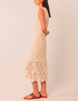Vestido Indi&Cold crochet crudo