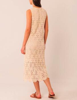 Vestido Indi&Cold crochet crudo
