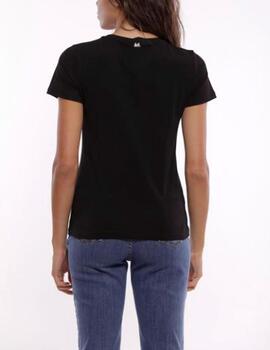 Camiseta Mimi Mua gato con gafas negro