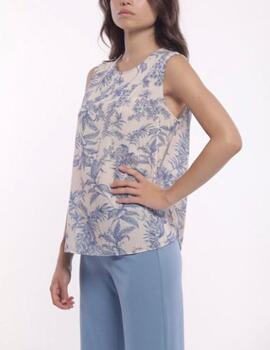 Top Mimi Mua estampado azul