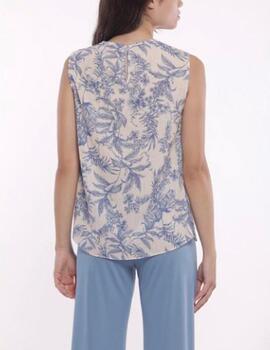 Top Mimi Mua estampado azul