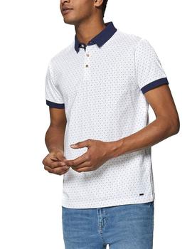 Polo Esprit manga corta slim blanco