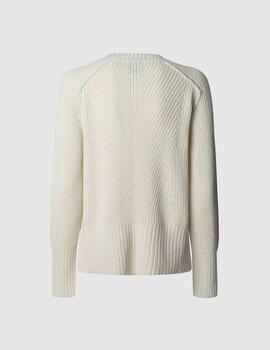 Jersey Pepe Jeans punto inglés blanco