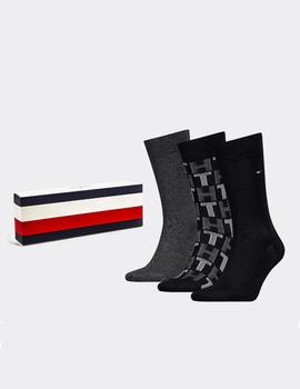 Pack 3 pares calcetines Tommy Hilfiger negro