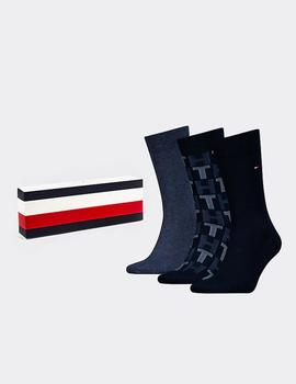 Pack 3 pares calcetines Tommy Hilfiger marino