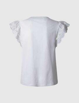 Camiseta Pepe Jeans volantes blanco