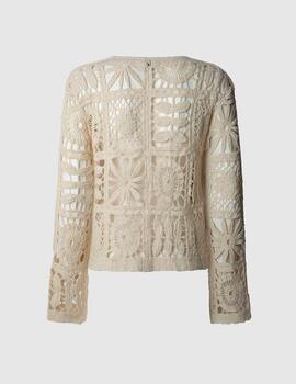 Chaqueta Pepe Jeans crochet beige