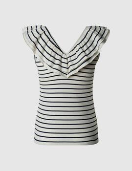 Camiseta Pepe Jeans rayas y volantes