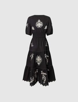 Vestido Pepe Jeans bordados negro