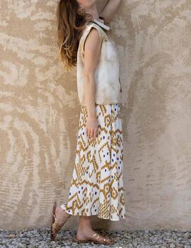 Falda Lola Espeleta estampada camel