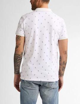 Polo Petrol microestampado blanco