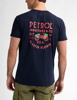 Camiseta Petrol estampada marino