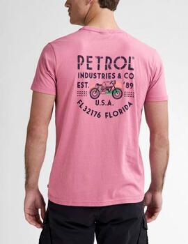 Camiseta Petrol estampada rosa