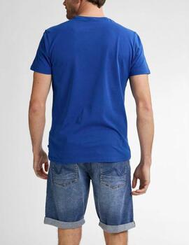 Camiseta Petrol estampada azul
