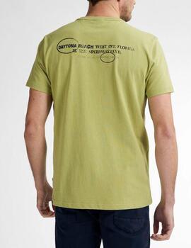 Camiseta Petrol estampada verde