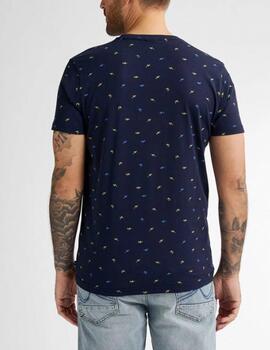 Camiseta Petrol microestampada marino