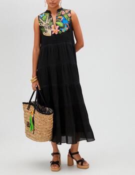 Vestido Lola Casademunt bordado negro