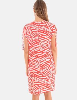 Vestido Massana coral corto