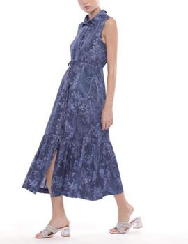 Vestido Mimi Mua estampado azul