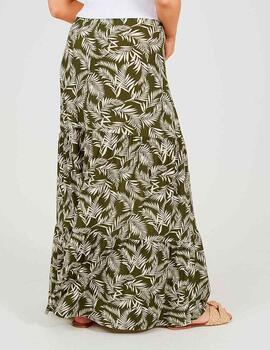 Falda Brave Soul estampado hojas verde