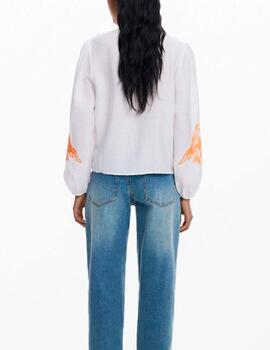 Blusa Desigual bordados blanco